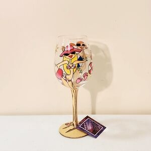 New Bottoms Up Life's a Beach Wine Glass